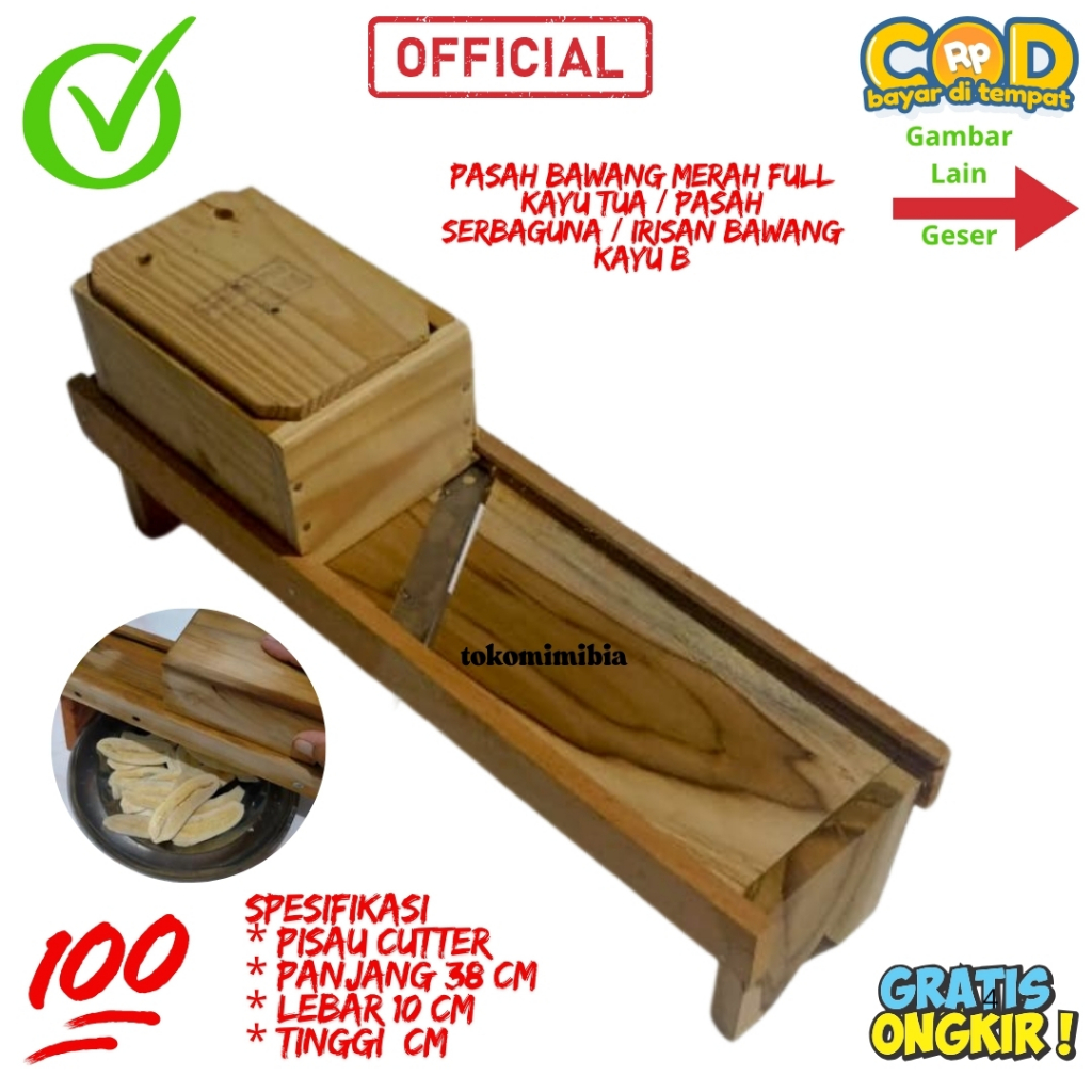 Alat Pengiris Bawang Merah Kayu Pemotong Bawang Keripik Singkong Kayu B