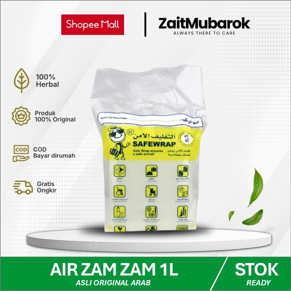 

Air ZamZam Asli 100% Original Kemasan 1 Liter Safewrap