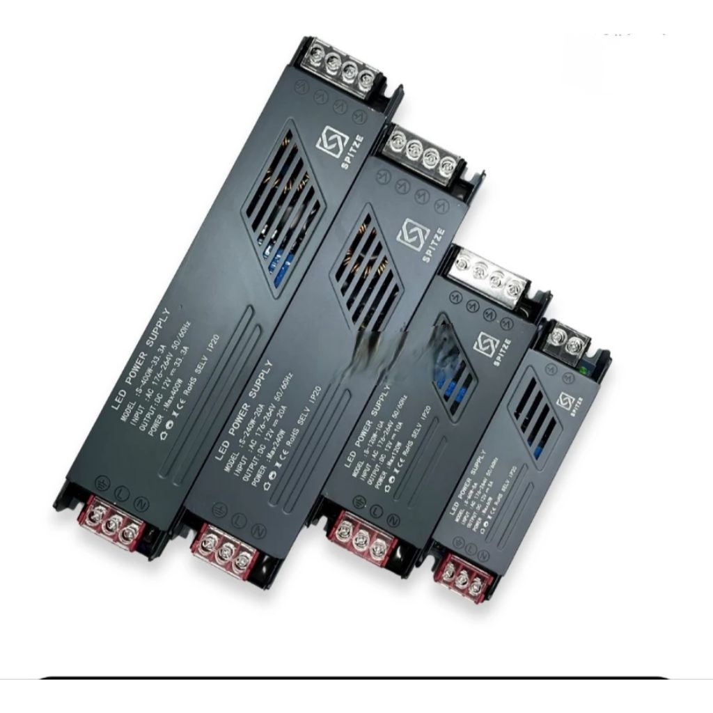 Spitze trafo adaptor power supply 12v 5a 10a 20a 30a slim gepeng led CCTV indicator garansi asli pre