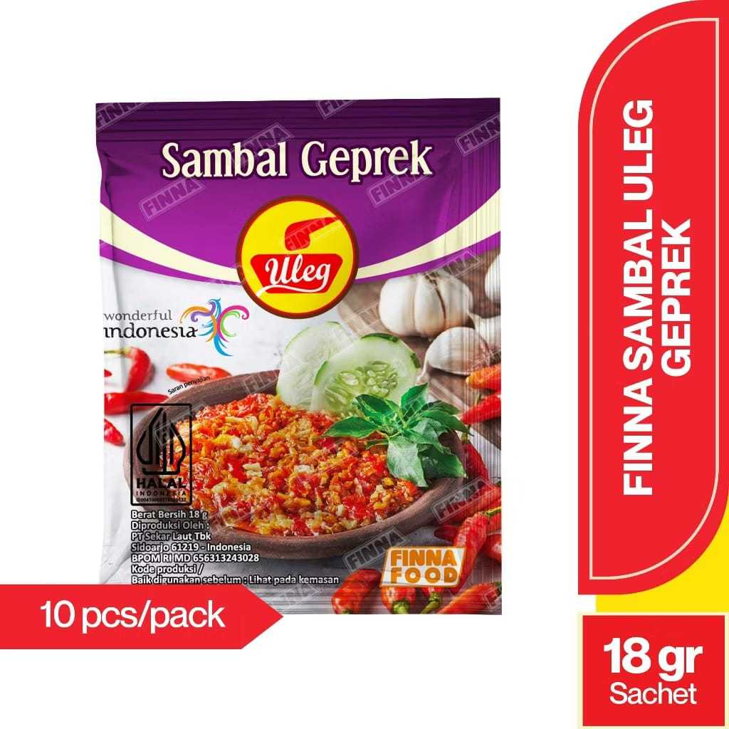 

FINNA ULEG Sambal Geprek Sachet 18gr * 10 Sachet/1 PACK