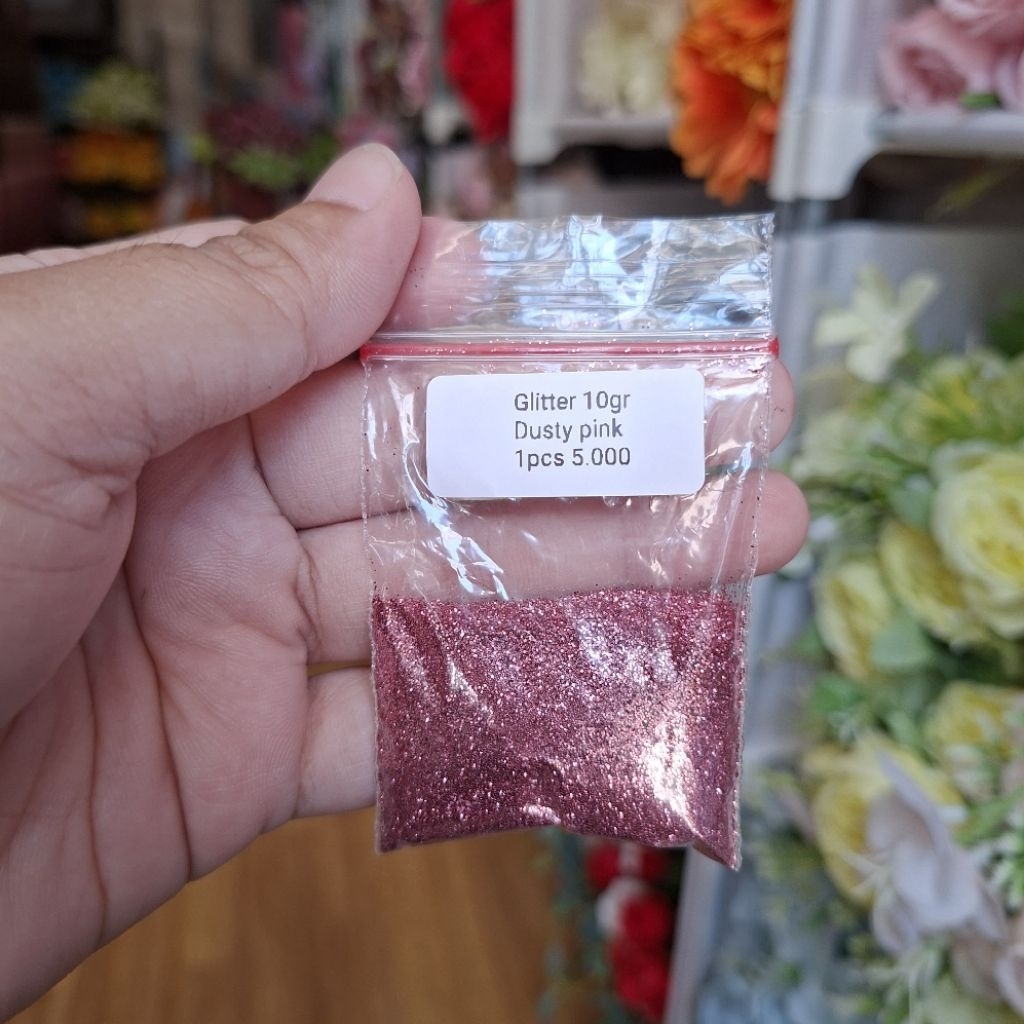 

Gliter Bubuk Buket Bunga Pita Satin 10gr
