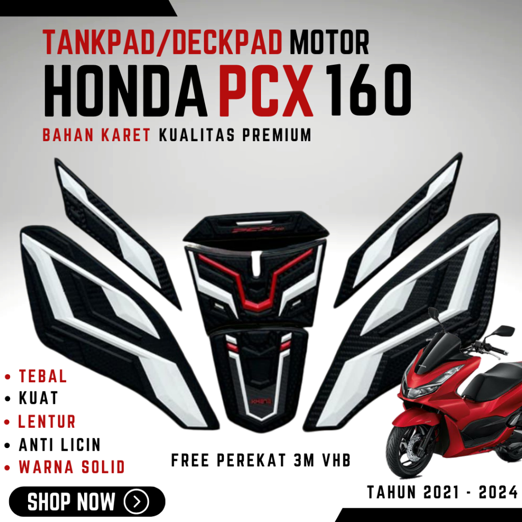 KM272 TANKPAD PCX 160 ABS/CBS TAHUN 2021 - 2024 /DECKPAD PCX 160/AKSESORIS VARIASI PCX 160