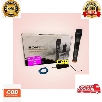 MIC TANPA KABEL DYNAMIC KARAOKE MIX TRANSMITER CAS UHF SONY GENGGAM PEGANG HANDLE MIK WIRELESS audio