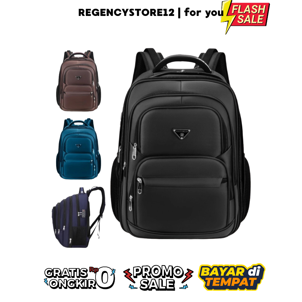 Polo Land 20 In EXPANDABLE Tas Ransel Kantor Tas Sekolah Kunci Usb Port POLO Import / Tas Sekolah Ad