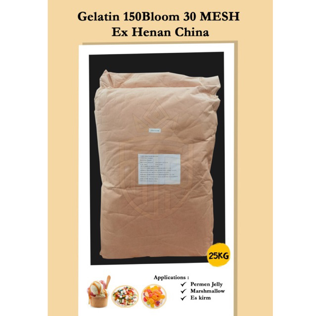 

Gelatin 150 bloom 30 mesh Ex Henan China