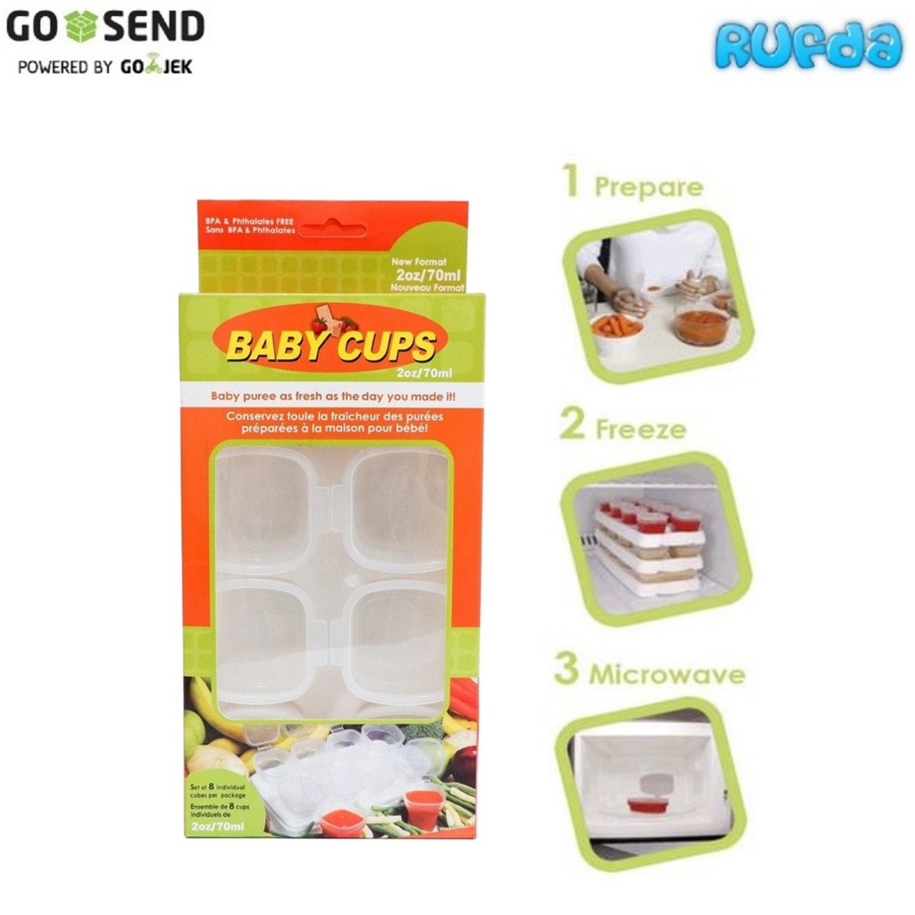 Baby Cups Food Puree Container Penyimpanan Makanan Bayi MPASI Freezer