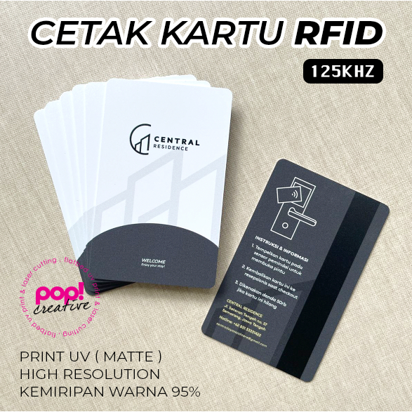

RFID Printing Cetak Kartu EM 125KHz PVC ID Card Access Print UV Akses Hotel Apartment Kantor