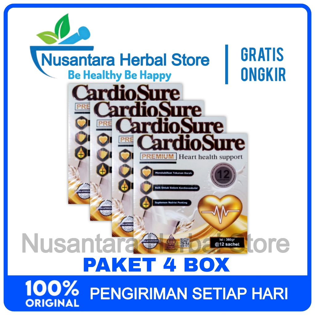

4 Box Cardiosure Milk Susu Obat Hipertensi Kolesterol & Asam Urat Original Asli
