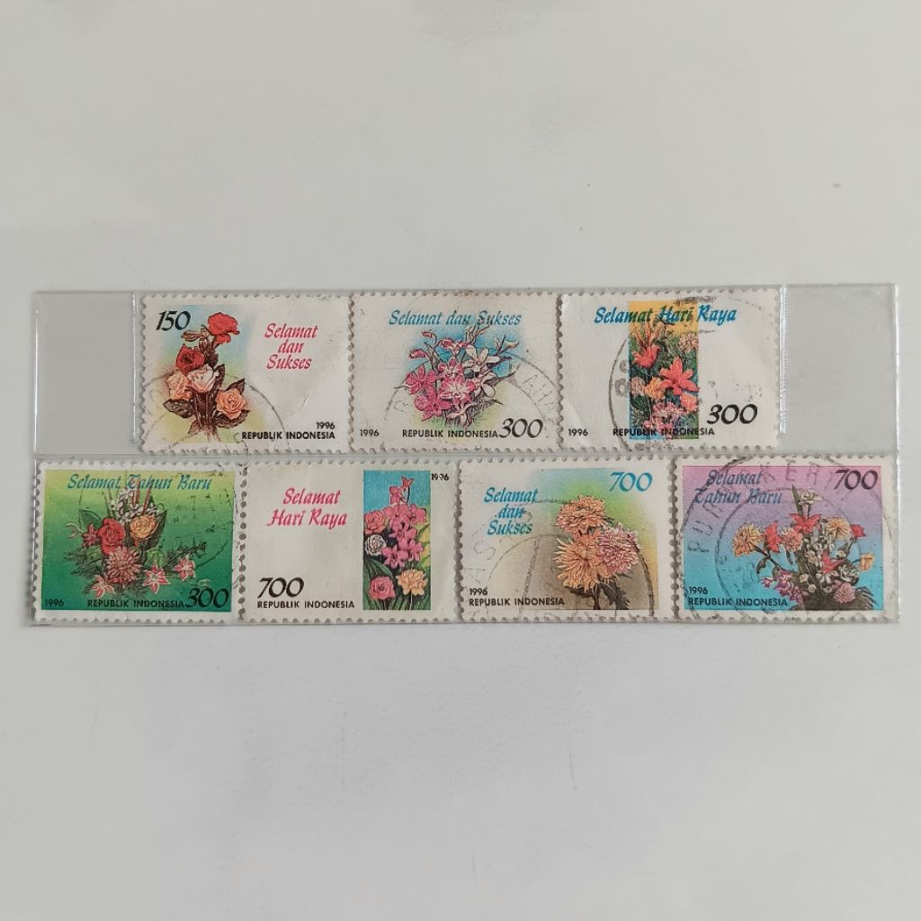 

(AB) Perangko Indonesia 1996 Ucapan Selamat Set 7 pcs Used