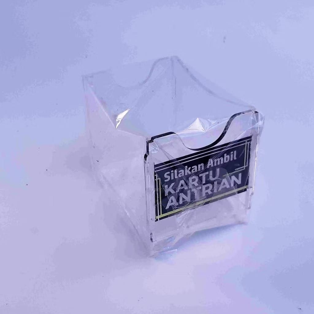 

Akrilik Tempat Kartu Antrian, Kotak Akrilik untuk kartu Antrian