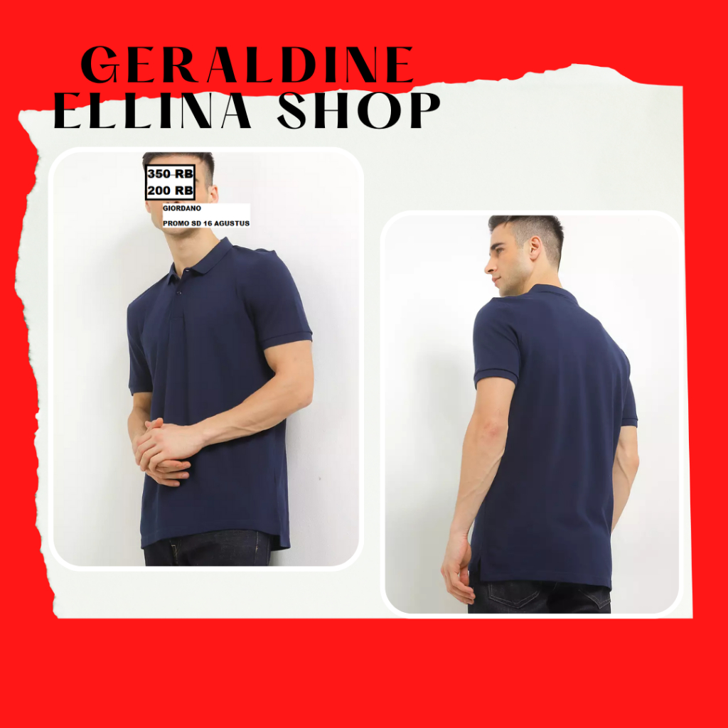 Baju Polo Pendek Pria GIORDANO 100% Original LYCRA