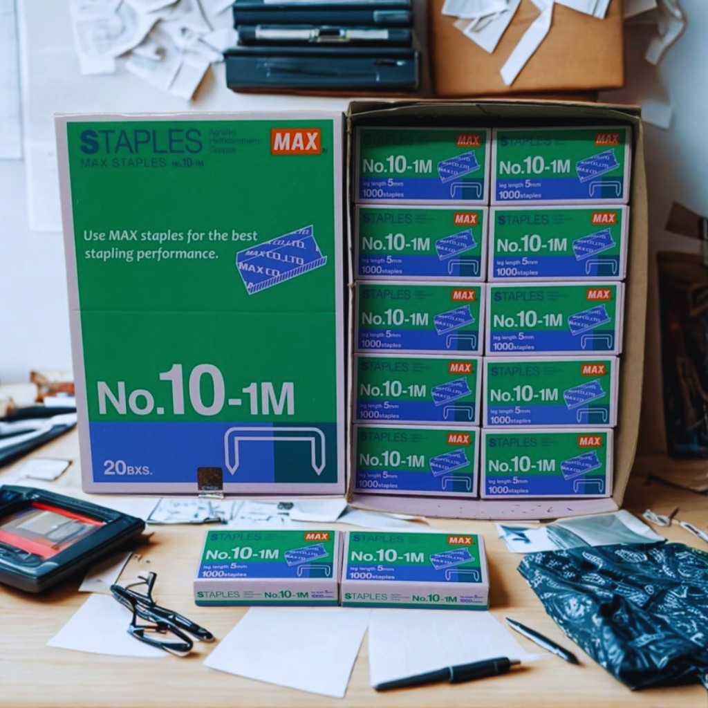 

Isi STAPLES MAX No. 10 per Pack Isi 20 Box Staples (1 Box) / Refill Ukuran Kecil 10-1M