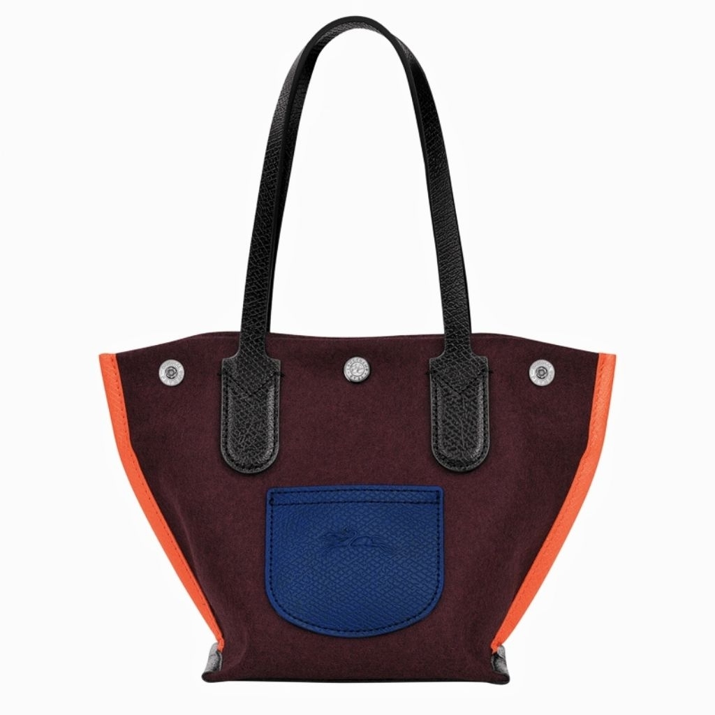 NEW L*NGCHAMP Roseau Essential tote Maroon multicolor XS