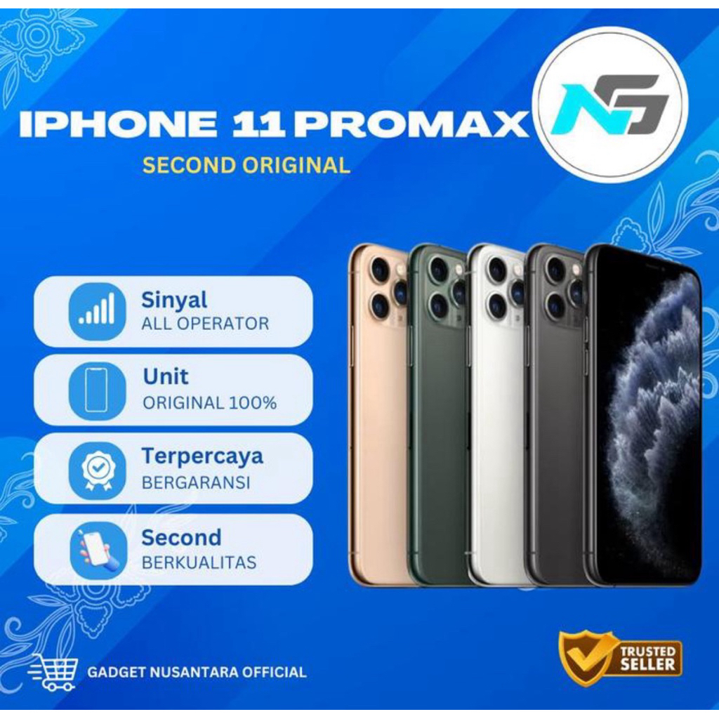 jual iPhone 11 Promax second inter alloperator Fullset