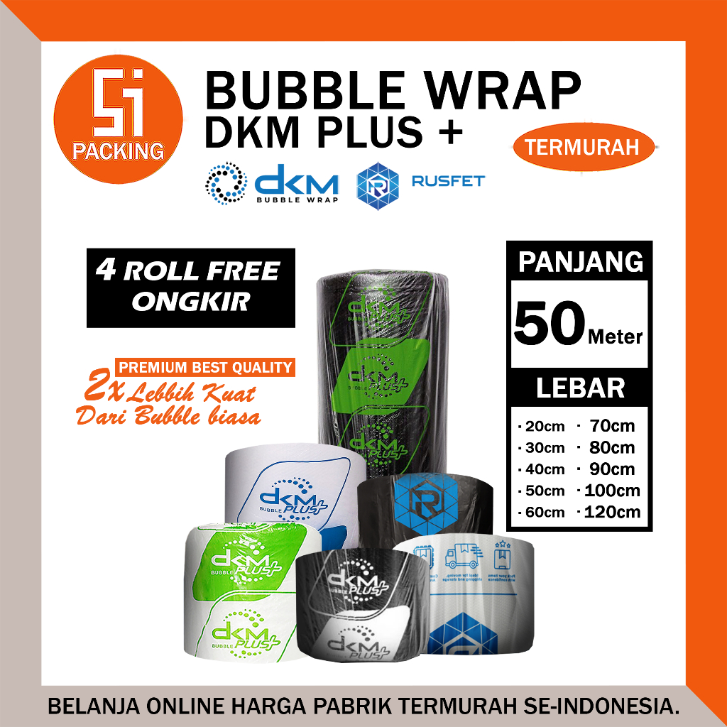 

Bubble Wrap DKM Plus Premium Quality Termurah Plastik Bubblewrap Packing Online Shop Per Roll 40cm 30cm 20cm x 50m