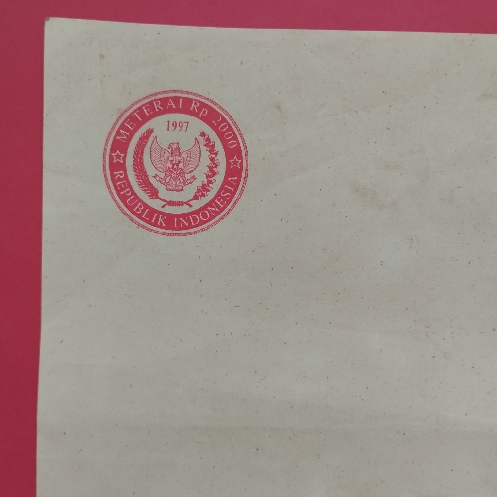 

Kertas Segel Kuno Rp 2000,- Tahun 1997 Single