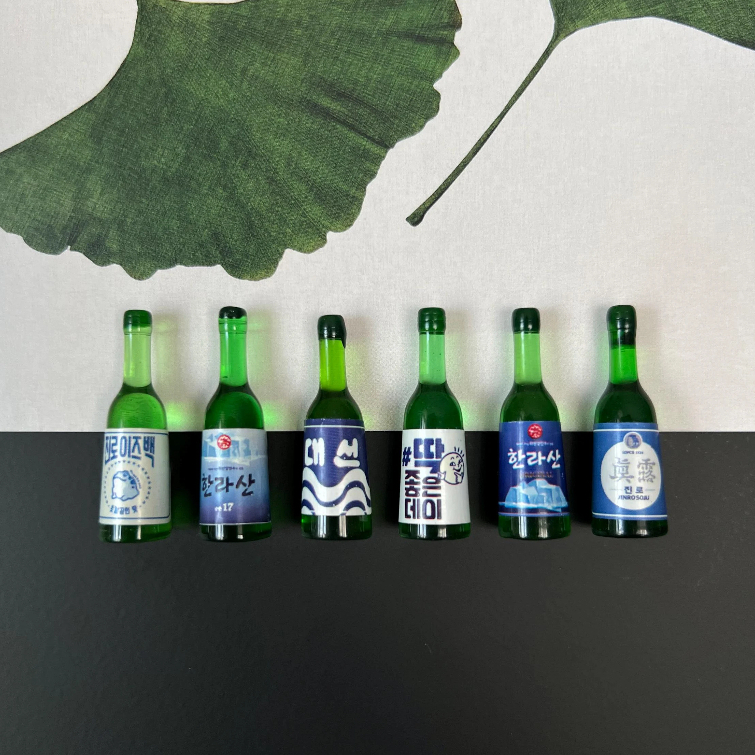 Miniatur Botol Bir Korea Skala 1:12 - Miniature Korean Beer Soju untuk Hiasan Rumah Boneka