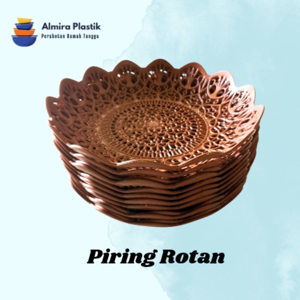 ( 1 LUSIN ) Piring Rotan | Piring Berkatan satu lusin