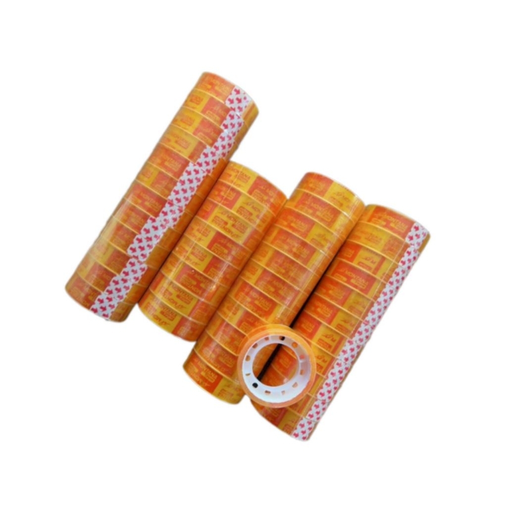 

12pc Isolasi Kecil Bening Solatif Solasi Isolasi 1/2 Inch x 7 Yard Gold Tape Solatip Kado Goldtape
