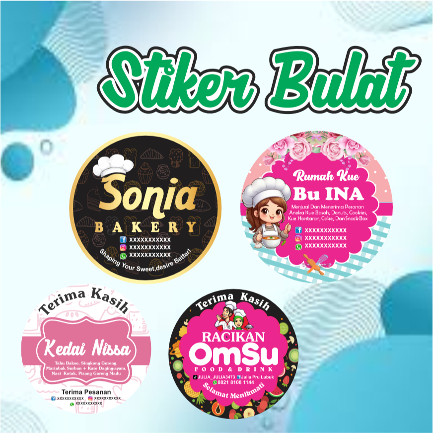 

STIKER BULAT 5CM LAMINASI GLOSSY PREMIUM