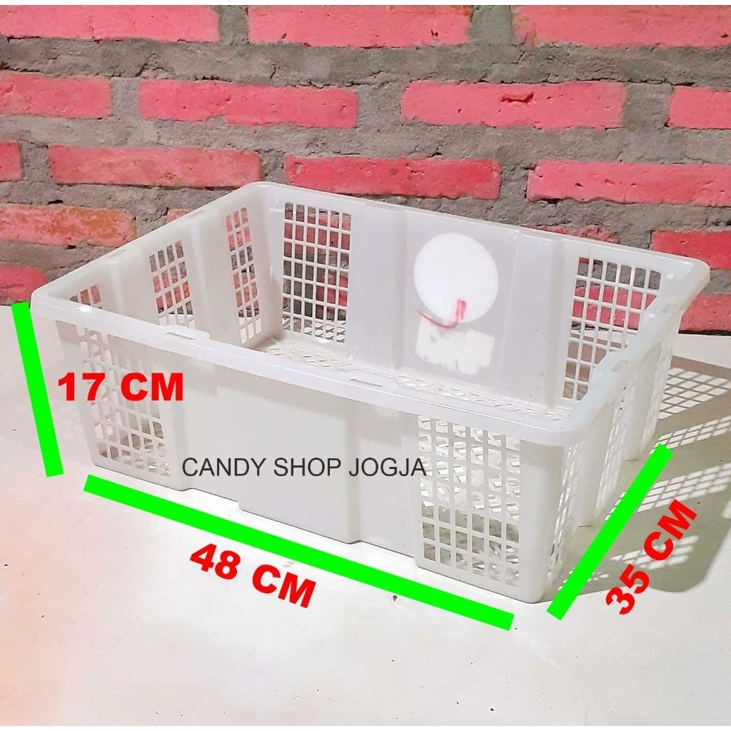KERANJANG PLASTIK BEKAS BUAH TEBAL - KERANJANG KELENGKENG - WADAH SERBAGUNA - KANDANG HEWAN - 48 x 3