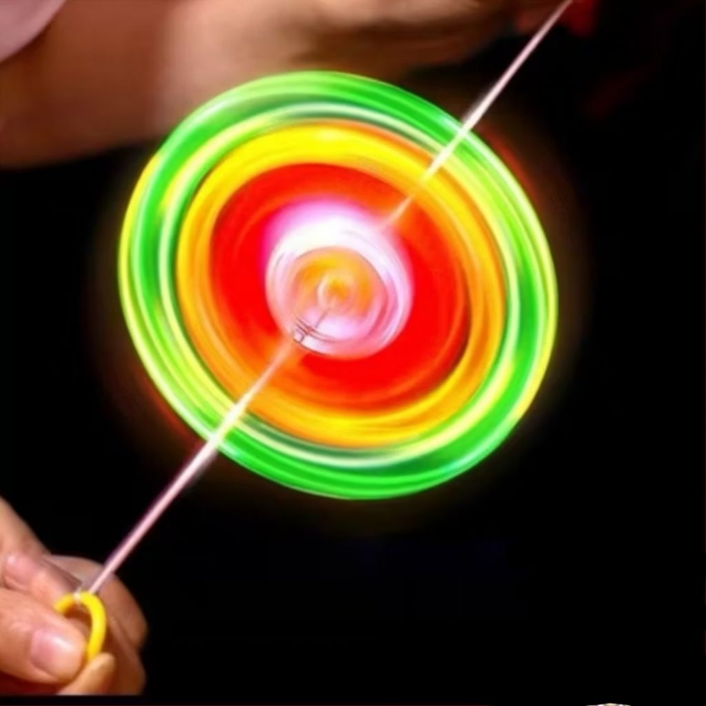 Gangsing tarik LED / jantra menyala / gasing tali lampu