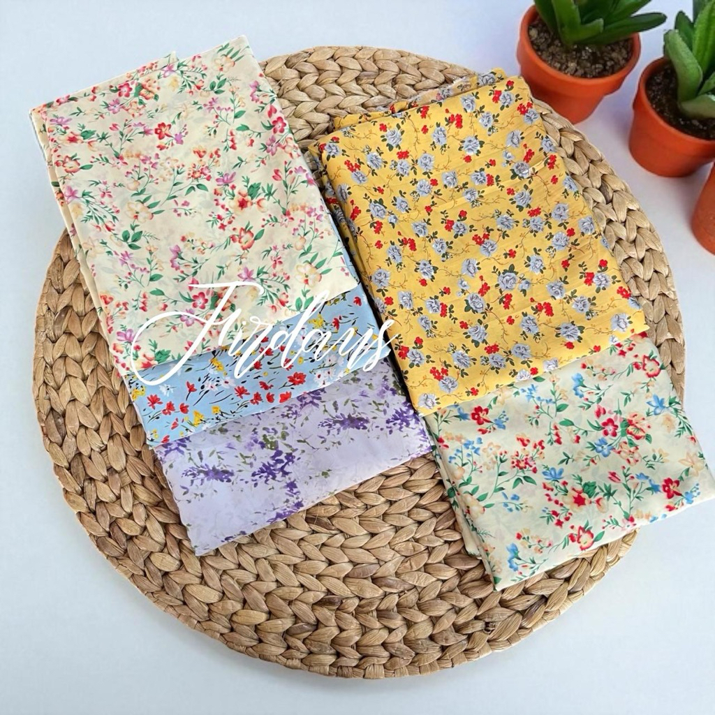 kain silk premium motif bunga  B10 halus , lembut , flowy, tidak transparan