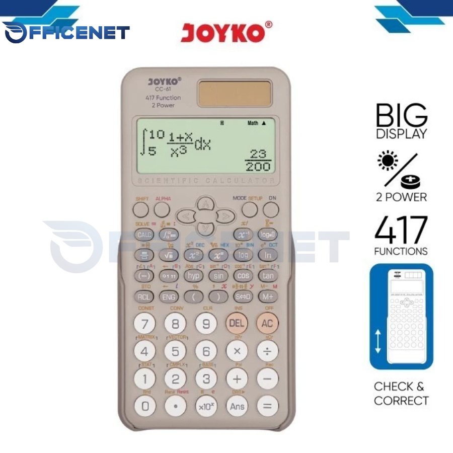 

KALKULATOR CC 61 SCIENTIFIC 417 FUNCTIONS JOYKO
