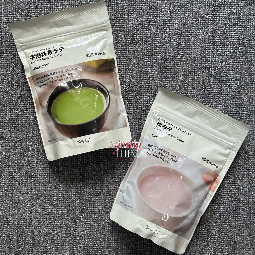 

[READY] Muji Instant Powder Latte Original Japan | Matcha Sakura Drink Latte Jepang