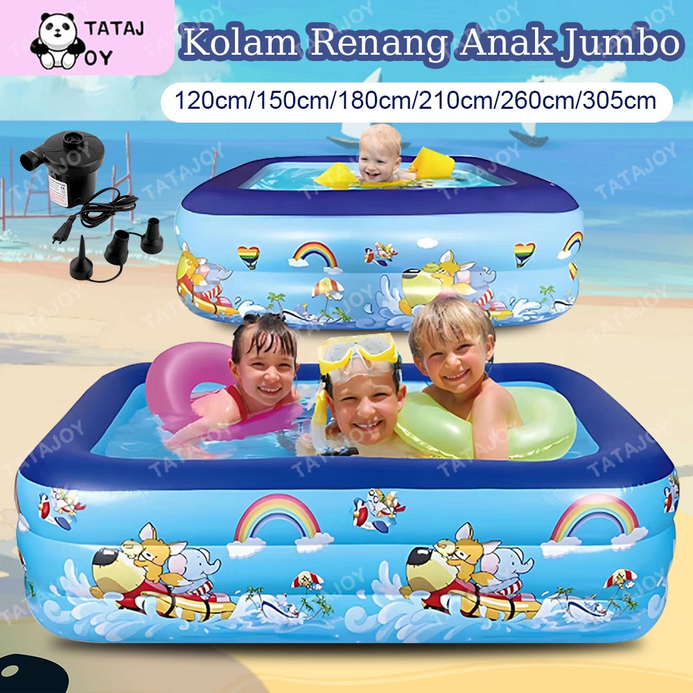 Tatajoy Kolam Renang Anak dan Bayi jumbo Tiup Karet Besar Family Inflatable Swimming Pool