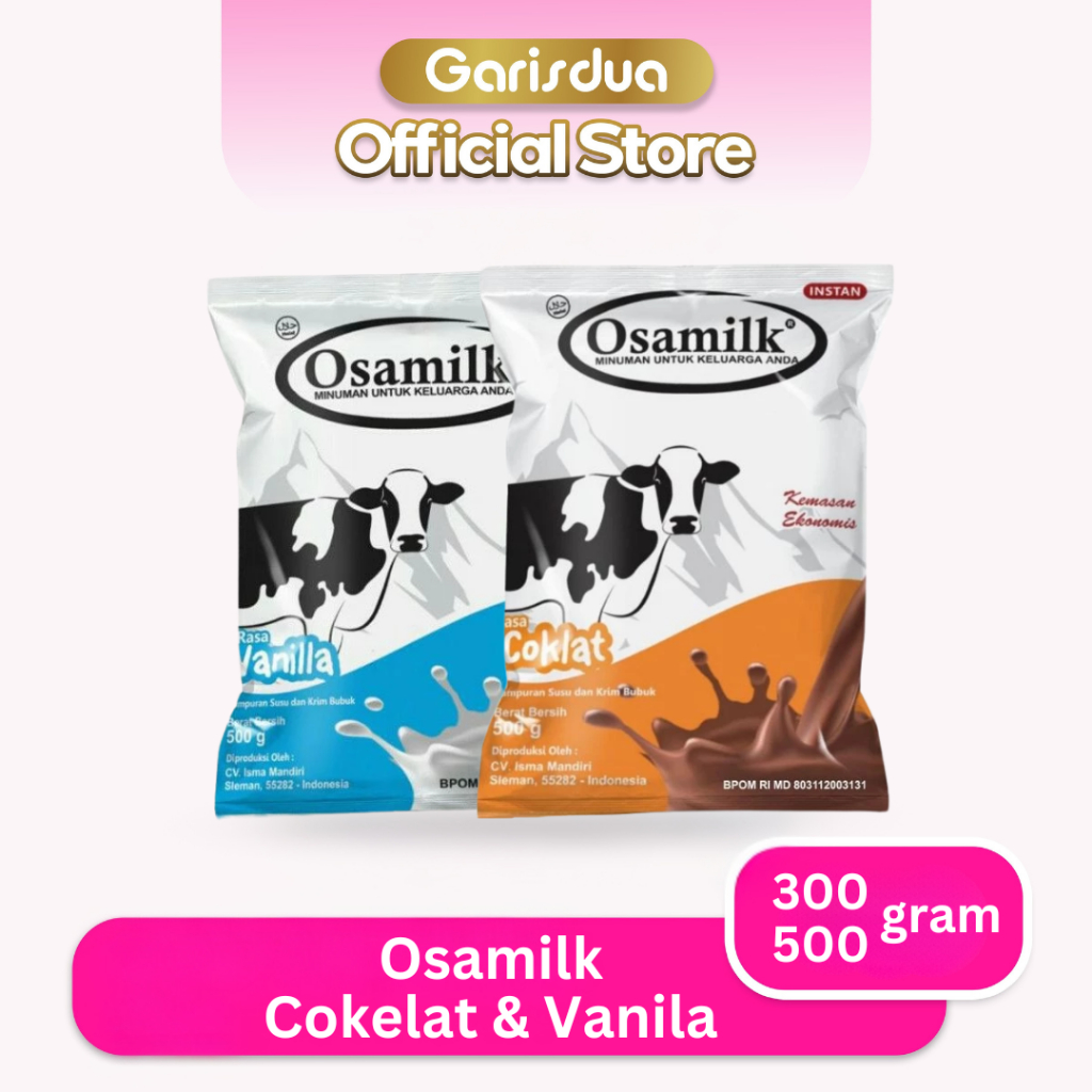 

OSAMILK - Minuman Susu Keluarga | Cokelat & Vanila | 300gram 500gram | Bantu Tambah Berat Badan