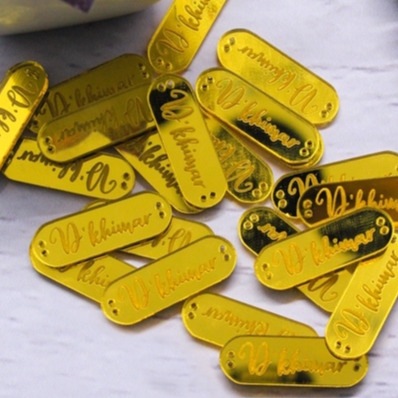 

Label Akrilik Label Hijab Fashion 1x3cm Akrilik Gold Mirror