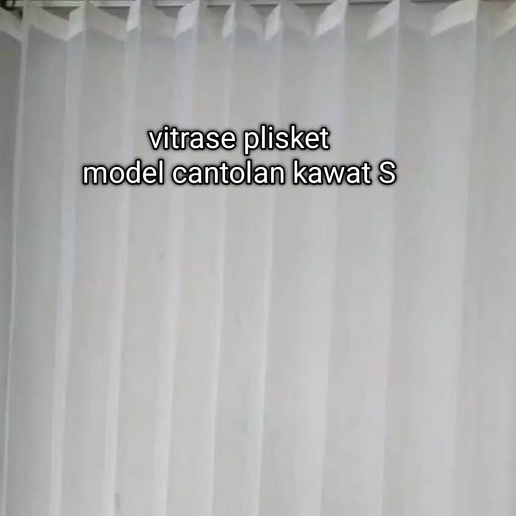 Vitrase Gorden Putih Polos import Premium Model Plisket Kaitan Kawat S Tirai Daleman Gorden Transpar