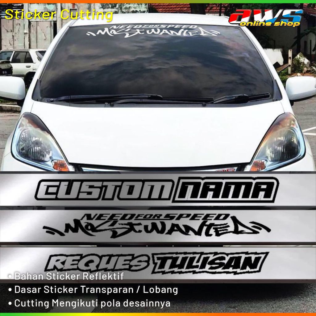 Stiker Cutting Custom Kaca Mobil Depan