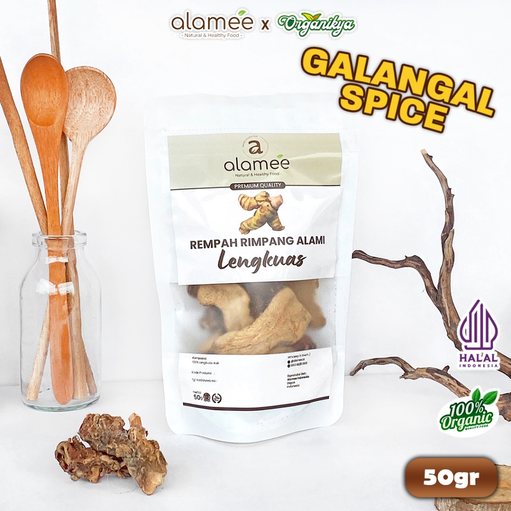 

ALAMEE Lengkuas Kering Dried Galangal Iris Rempah Organik Alami Bumbu Seasoning Masak 50gr organikya