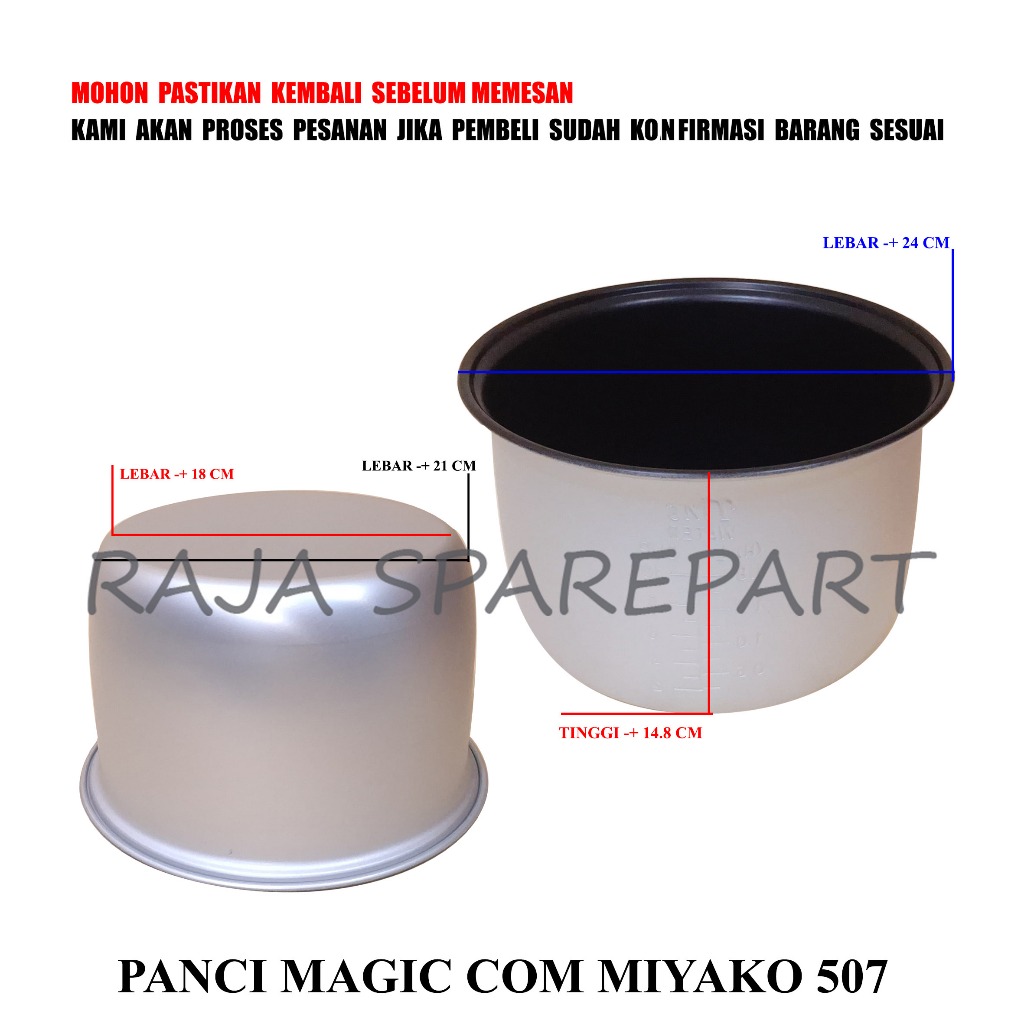 PMCM PANCI TEFLON MAGIC COM / PANCI RICE COOKER / PANCI MAGIC COM MIYAKO 507