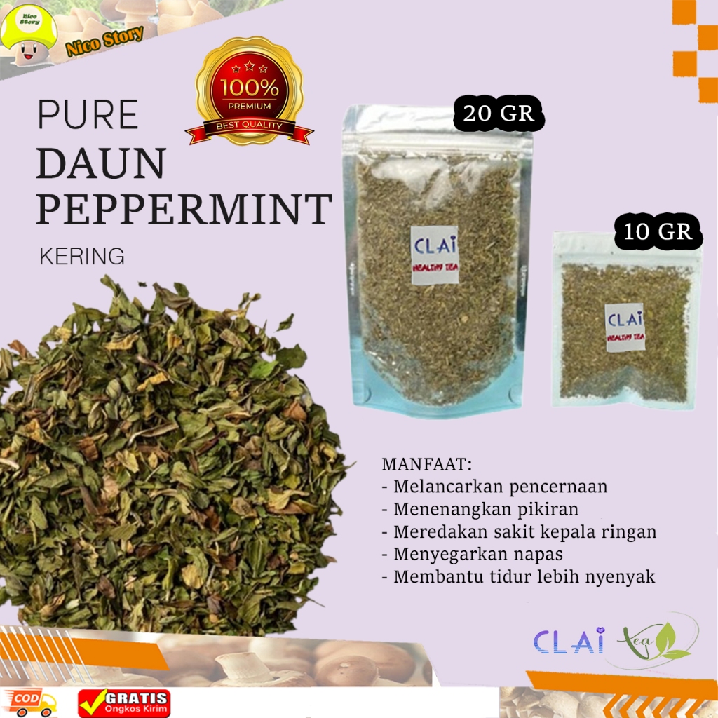 

(skn) Teh Daun Peppermint Kering Herbal organik pure peppermint leaves tea