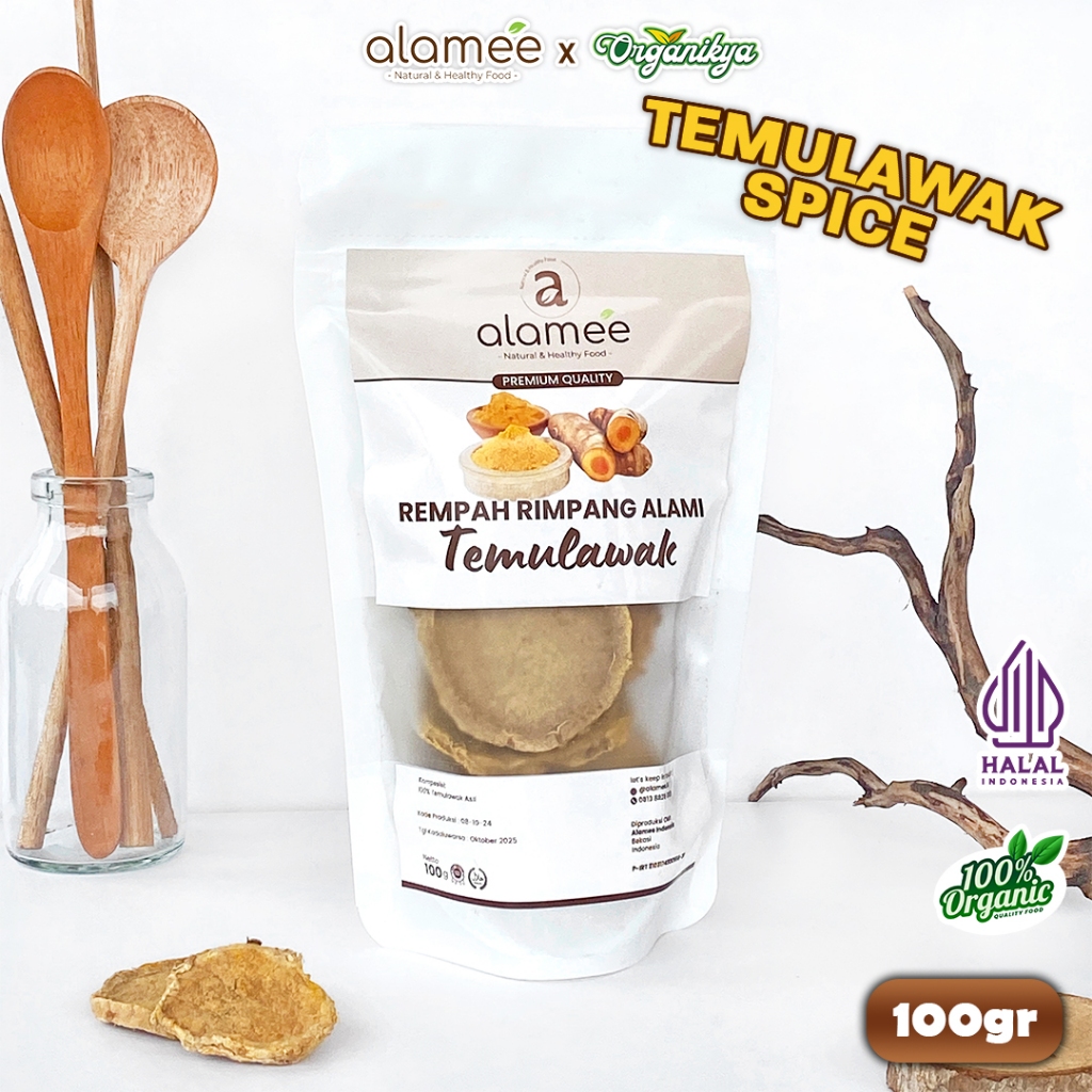 

ALAMEE Temulawak Kering Dried Curcuma Iris Rempah Organik Temu Lawak Bumbu Seasoning 100gr organikya