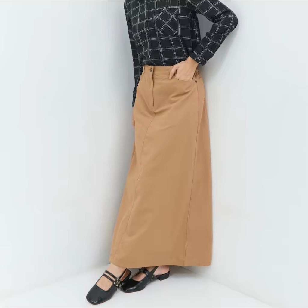 Alondra Brown Skirt - GEELA, Rok Wanita