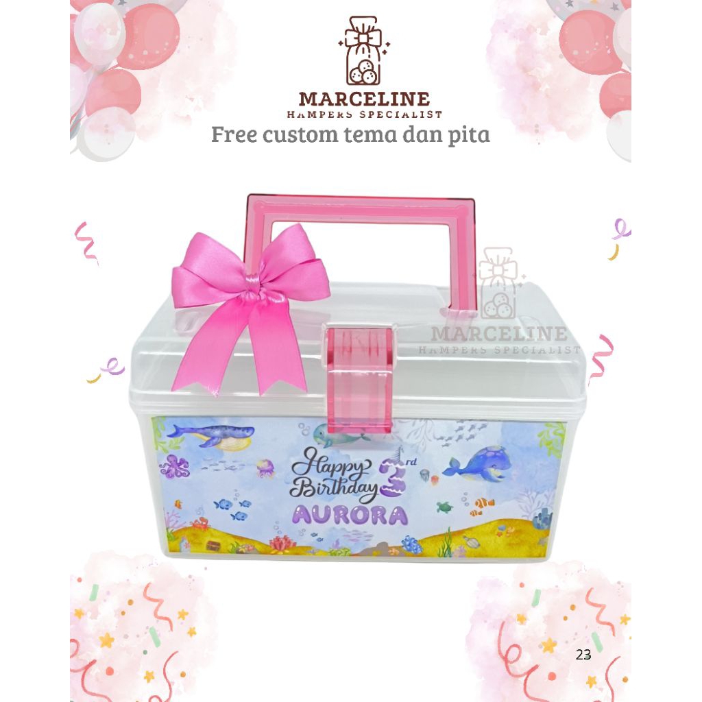 

Kotak hampers kosong. TANPA ISIAN SNACK. hampers kotak ultah ulangtahun anak, free design tema Dan pita.