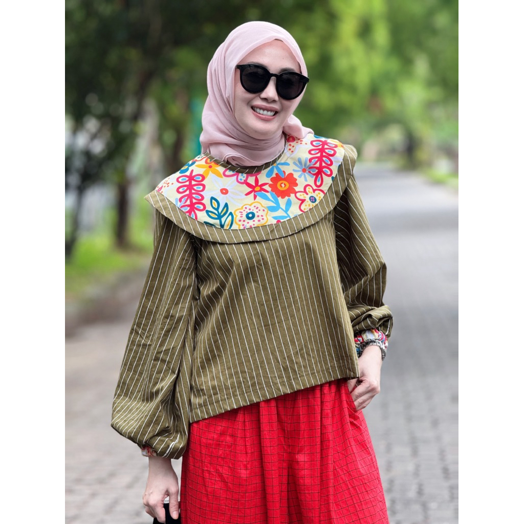 DENIK DAILY/TOP BABY ARMY/BLOUSE/ATASAN WANITA