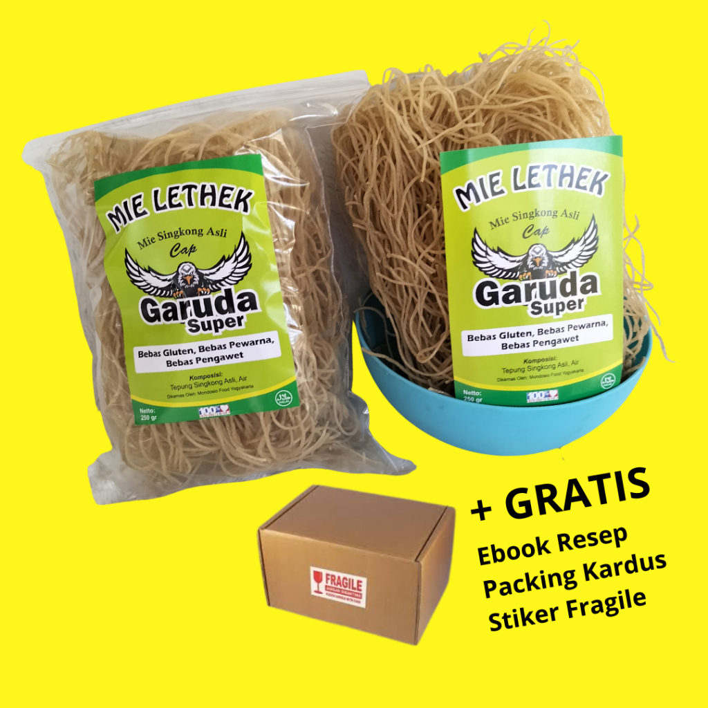 

Mie Lethek Cap Garuda Super 1kg Premium Gluten free Asli terbuat Dari Singkong