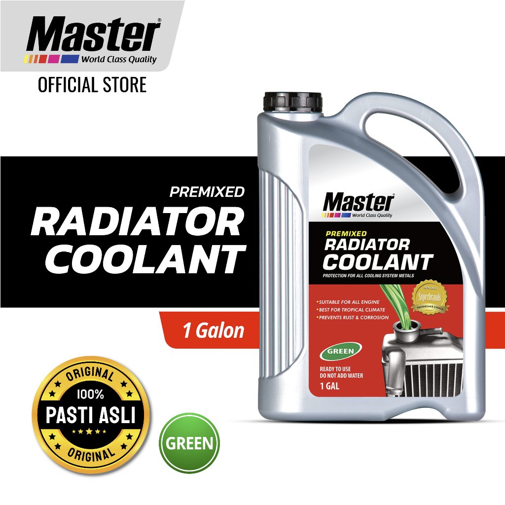 Master Radiator Coolant Premixed Green 1 Gal Air Radiator Mobil