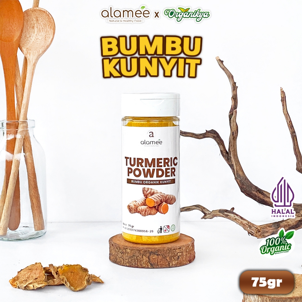 

ALAMEE Kunyit Bubuk Turmeric Powder Ground Bumbu Dapur Instan Organik Murni Tanpa Campuran organikya