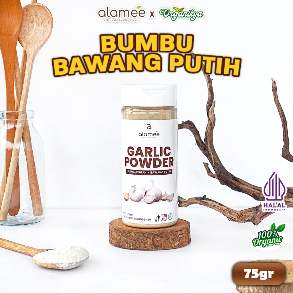 

Bawang Putih Bubuk Garlic Seasoning Powder Bumbu Masak Dapur Organik Rempah Rimpang 75g organikya