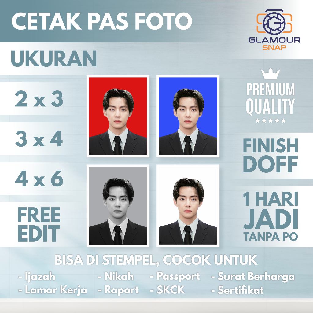 CETAK PAS FOTO 2X3 3X4 4X6 | PAS FOTO DOFF | PAS FOTO NIKAH IJAZAH PASSPORT LAMARAN KERJA SKCK