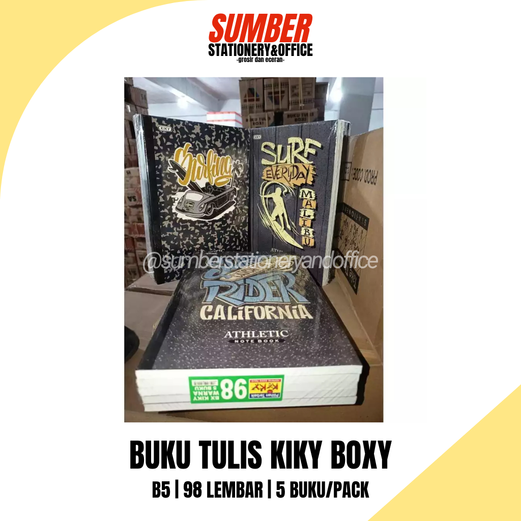 

[1 PACK] BUKU TULIS KIKY BOXY ISI 98 LEMBAR - 5 BUKU (BT-KIKY-98-B)