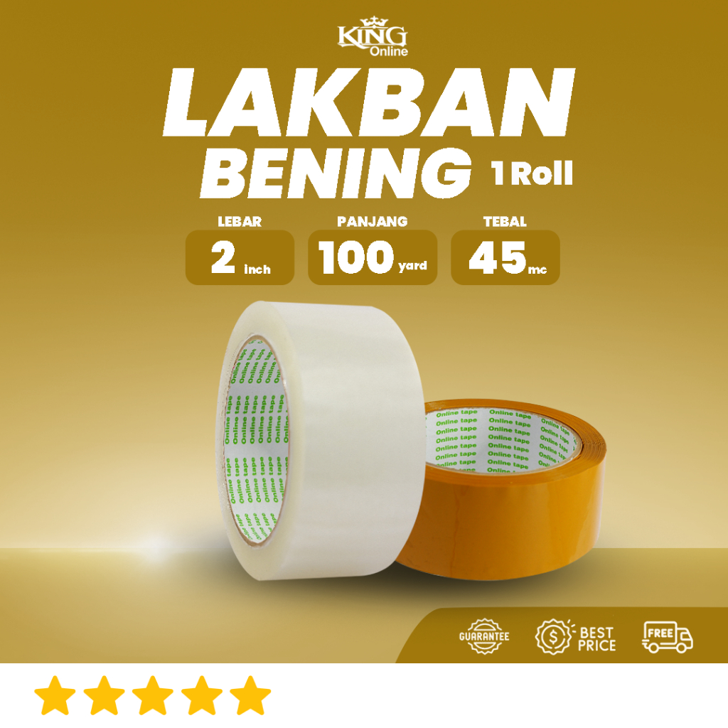 

1 Pcs Lakban Bening 100 Yard 2 Inch / lakban isolasi Merk Online Tape Kualitas Daimaru Nachi Murah