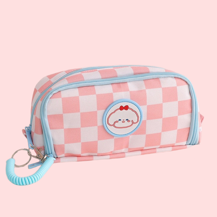 

Tempat Pensil Aesthetic Motif Kartun Beruang Sleting Korea Premium Imut