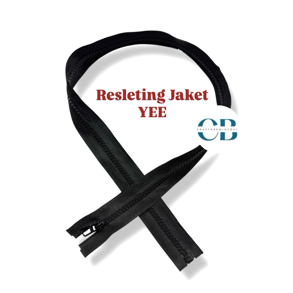 Resleting Jaket YEE Satuan Original – Hitam / Putih